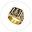 b: Square Masonic Ring-Gold