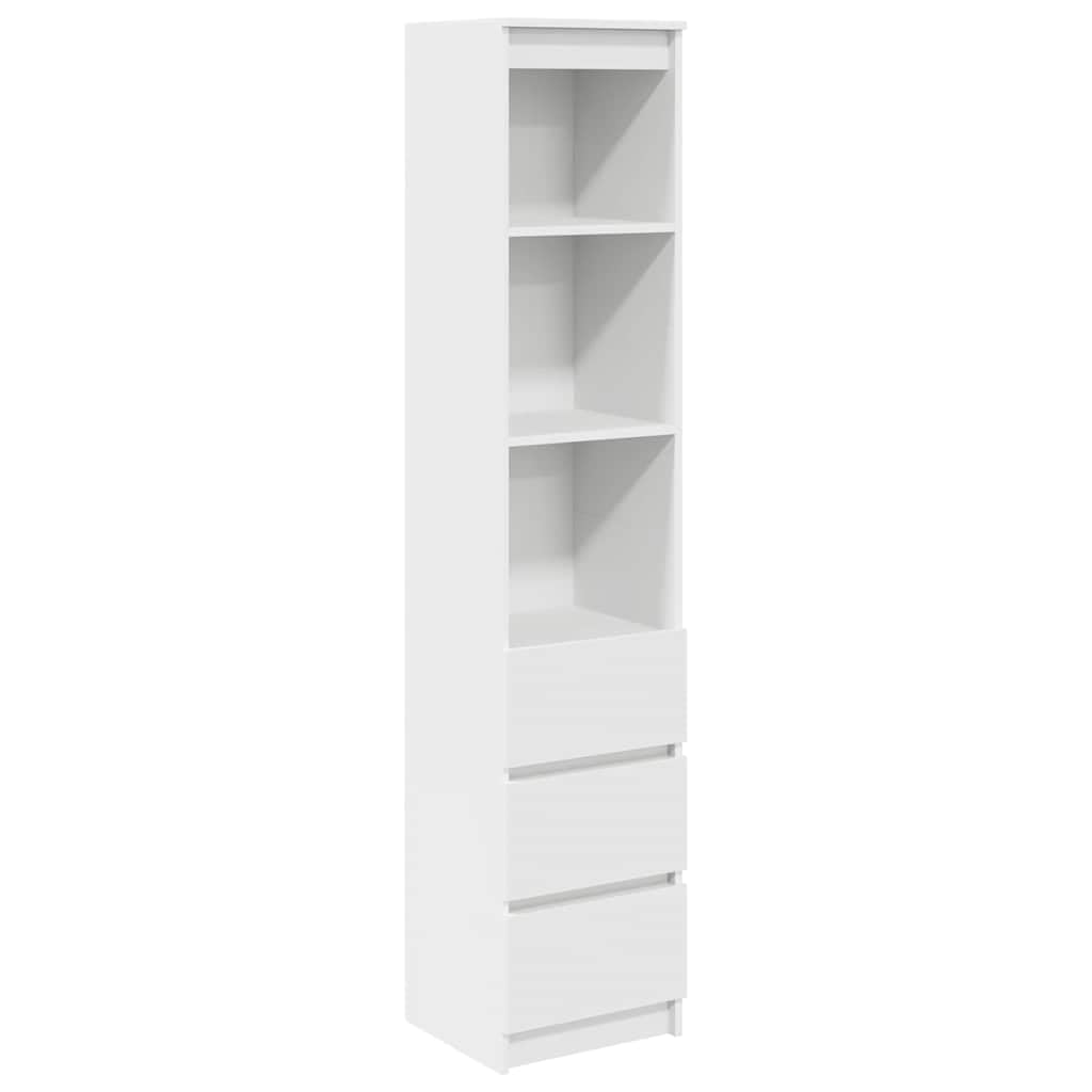 Vidaxl White Highboard 37.5X35x180 Cm Engineered Wood