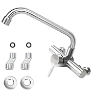 【Healthy and Durable Material】Este grifo de cocina fregadero está hecho de acero inoxidable 304, sin plomo y sin níquel, resistente a la corrosión y a prueba de óxido. La capa de superficie de proceso cepillado no deja huellas dactilares y garantiza ...