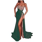 Short Floral Dress for Women Medieval 2024 2025 Vestidos Fiesta Noche tren Sirena Manga Larga para Mujer, ropa banquete un hombro y lentejuelas, Vestidos brillantes A2-Green X-Large