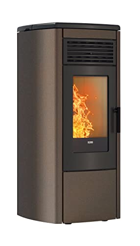  STUFA A PELLET KLOVER MODELLO AURA 120 KW 11,1 COLORE BRONZO Ghisa WiFi di serie