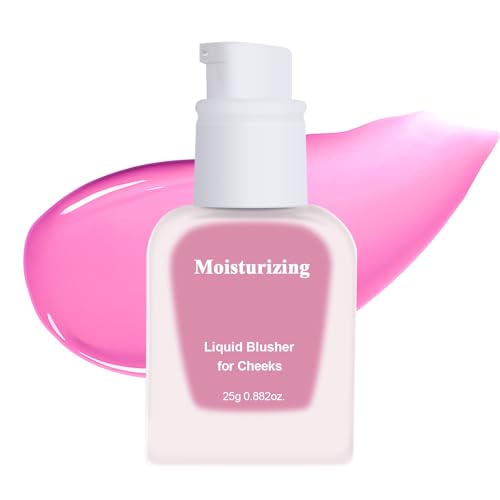 KYDA Moist Liquid Blush, Natural Dewy Finish Cheek Color with Hydrating Formula, Long-Lasting Face Blusher for Natural Glow Cheeks, Lightweight Buildable Smooth Coverage,Rose Red