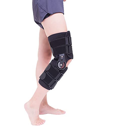 LoJax Rodillera Ajustable con fijación de articulación de Rodilla, Soporte con bisagras, inmovilizador para Lesiones de ACL, MCL y PCL, Rodilleras Protectoras estabilizadoras de ortesis