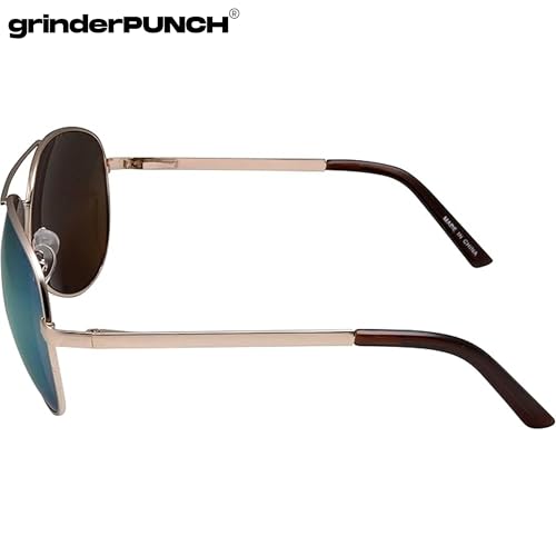 Image of grinderPUNCH Big XL Wide Frame Extra Large Polarized Aviator Sunglasses for Big Heads Men Oversized