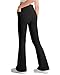 JOCMIC Girls Flare Leggings Kids Bell Bottom Pants Cross High Waisted Dance Yoga Flared Leggings Black 11-12 Years