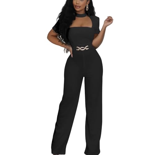 YSINTL Women's formal jumpsuit elegant straight pants party casual club jumpsuit L