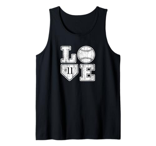 LOVE Baseball Softball Mom Vintage Distressed Home Plate #11 Tank Top