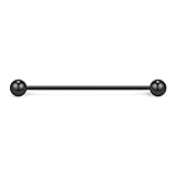 Ruifan 1PC 16 Gauge Industrial Barbell Cartilage Earring Body Piercing Jewelry 1 3/8 Inch(35mm) - Black