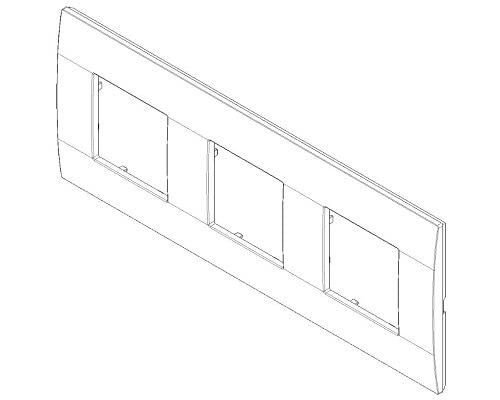 Vimar 1944.74 Arké 6-Modul-Abdeckrahmen Classic (2+2+2 StifTabstand 71 mm), Technopolymer, weiß