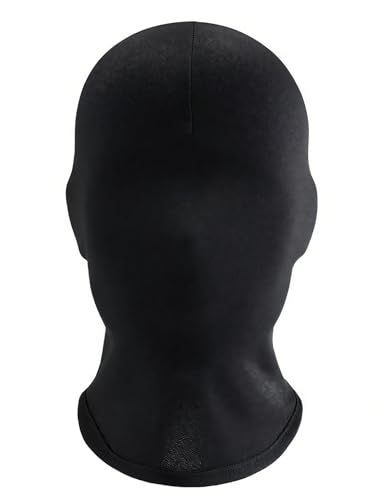 HTESYOIS 1 Pcs Black Full Face Mask Spandex Hood for Halloween Costume Unisex 2nd Skin Mask