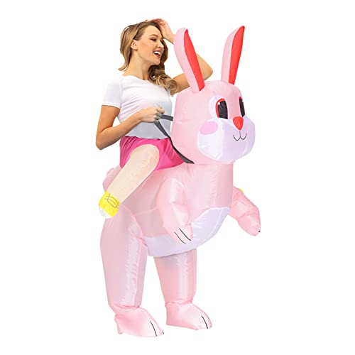 Arokibui Disfraz inflable de conejo de Pascua para adultos, disfraz de mascota de conejo inflable para cosplay, fiesta de Halloween