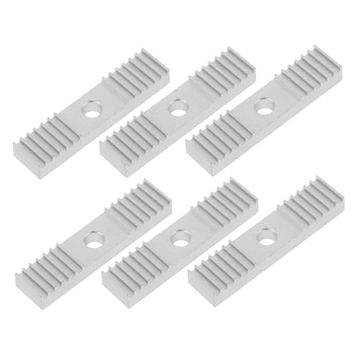 OKUMEYR 6pcs Timing Belt Clamp for 3d Printer Accessories, Silver Aluminium Alloy with Easy Installation, Improves Print