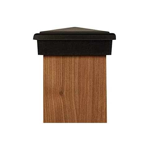 Atlanta Post Caps 4x4 Post Cap (3.5") Black Pyramid Slim Profile Post Top for Fences, Decks & Mailboxes… Cover