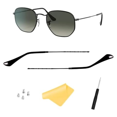 HiCycle2 Replacement Ray ban Temple Arm,Temple Tips for RB3447 RB3547N RB3548N RB3647N Sunglasses,with 4 Screws,1 Screwdriver(Black） Cover