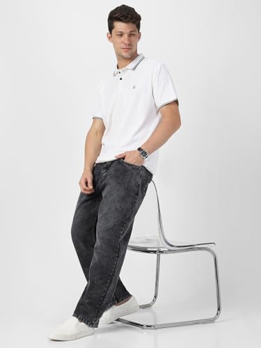 Image of Urbano Fashion Men's Solid Slim Fit Half Sleeve Cotton Polo T-Shirt