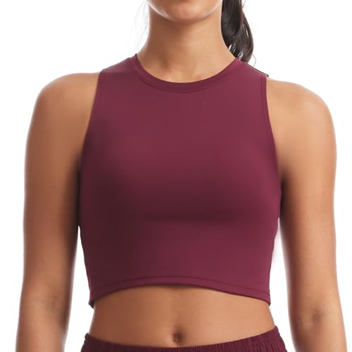 Image of Sports Bras for Women Removable Padded Athletic Yoga Running Crop Tops Sleeveless Gym Workout Tops