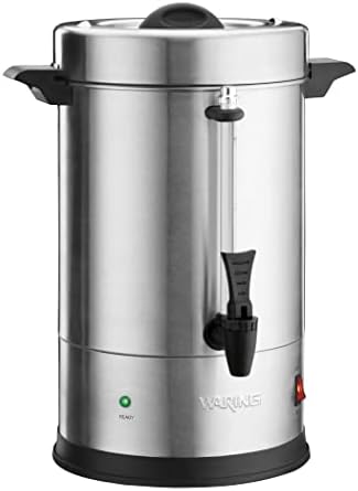 Waring Commercial WCU30 Coffee Urn, 30 Cup Capacity, Stainless Steel , 1500W, 120V, 5-15 Phase Plug