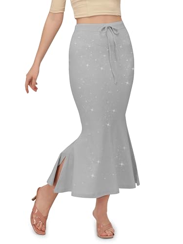 Image of Mehrang Stretchable Shimmer Saree Shapewear Petticoat for Women, Skirts for Women,Shape Wear Dress for Saree