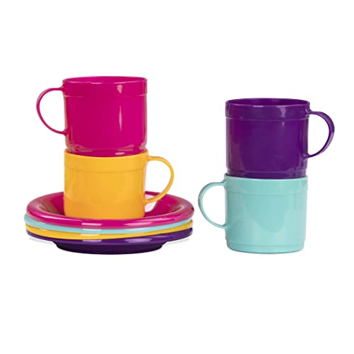 Foto von Battat Geschirr Set und Teeservice, Kinderküche Zubehör Teller, Tassen, Besteck, Teekanne, Tabletts – Kinder Kochgeschirr für Spielküche – Spielzeug Küchenzubehör Spielgeschirr ab 3 Jahren (45 Teile)