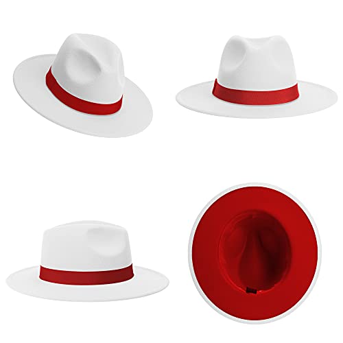 Image of Womens & Mens Fedora Hats, Wide Brim Fedora Hats for Women Men