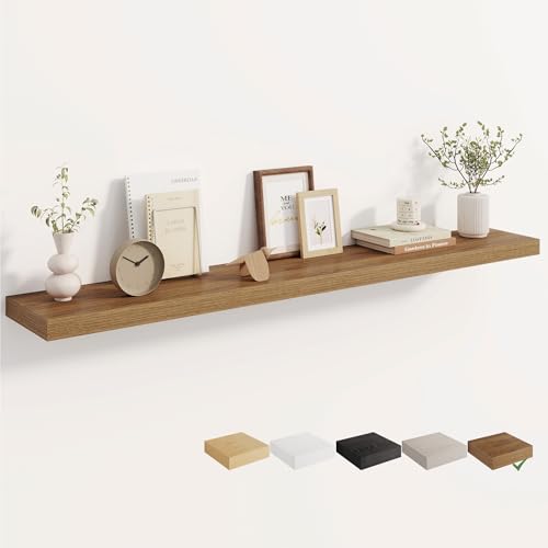 Dreamland 55 Inches Floating Shelves for Wall 8 Deep Long Floating Shelves Set of 1 Large Display & Storage Shelf Wall Shelf for Bathroom Bedroom Living Room Kitchen Office Walnut