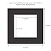 Frametory, 5 Pack 12x12 Photo Mat, Square Matboard for 8x8 Picture, White Core, Bevel Cut, Acid Free, 4-ply Thick, Framing Matte for Pictures, Photos, Artworks (Black)