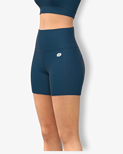 Image of Sfytt Women's 6 inch High Waist Biker Shorts - Workout Yoga Running Gym Compression Spandex Booty Shorts - Polyester Exercise