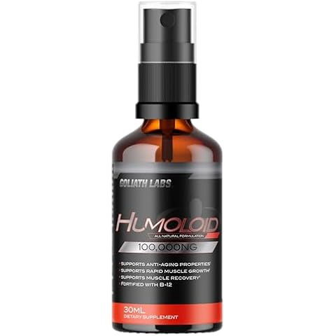 Humoloid B-12 Liquid – 30ml Citrus Oral Spray for Increased Energy, Muscle Growth, Faster Recovery, Youthful Vitality & Immune Support – Fortified with B-12 for Wellness – 30-Day Supply, Made in USA Cover