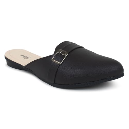 Image of Todhwear Flats Slip On Backless Loafers Womens Slides Shoes Office Mules | Casual Flats Slides Mules for All Day Comfort | Flat Fashion Sandals |