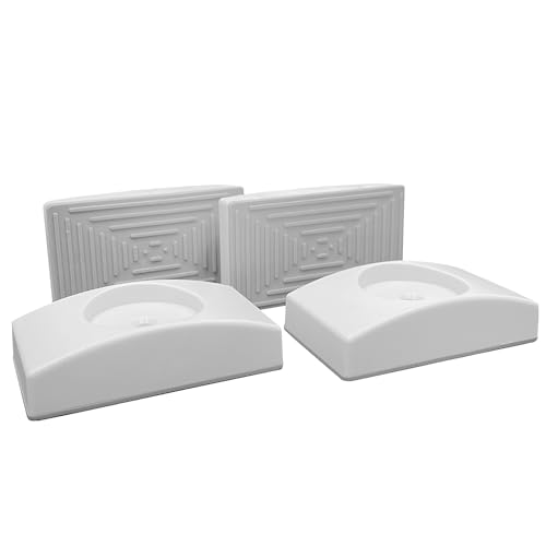 BOMI Elefantenfüße 4er Set eckig, Weiß I Wandschutzpads für Treppenschutzgitter ohne Bohren & Türschutzgitter I Antirutsch-Funktion I Wandpads zum Klemmen I Hochwertiges Zubehör für Kinderschutzgitter