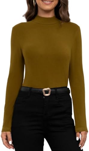 Women's Mock Turtleneck Lightweight Thermal Base Layer Tops