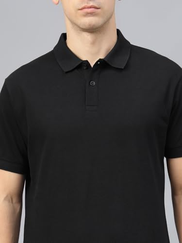 Image of Veirdo Pure Cotton Half Sleeves Regular Fit Plain Solid Classic Polo Collar T-Shirt for Men & Boys (Color Options- Black, Maroon & Olive)