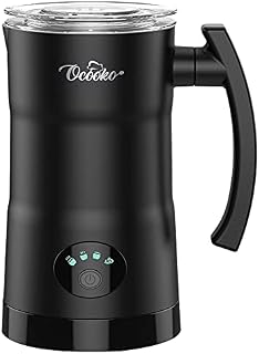 Electric Milk Frother Machine - Hot & Cold Functionality Portable Milk Frother Steamer 400w Non-Stick Coating Milk Frother Mixer for Coffee Milk Chocolate [Energy Class A+++]