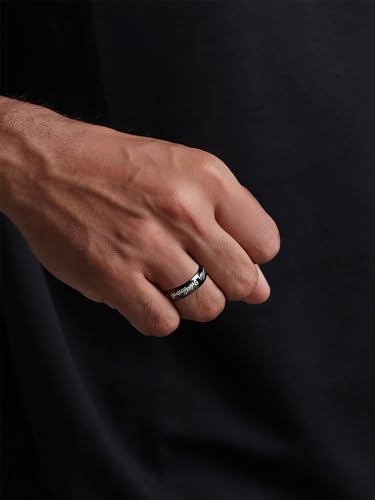 Yellow Chimes Combo 2 Pieces Lord of The Rings Genuine Stainless Steel Gold/Black Rings for Men
