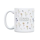 UO Taza de regalo con mensaje Confía es tu momento, regalo para amigas, regalo para amigos, regalo original de Navidad, regalo amigo invisible original, 350 ml, Cerámica