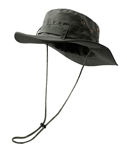 Coolwife Bucket Hats Boonie Hats Wide Brim Foldable Jungle Fishing Hiking Beach Sun Cap (A Army Green)