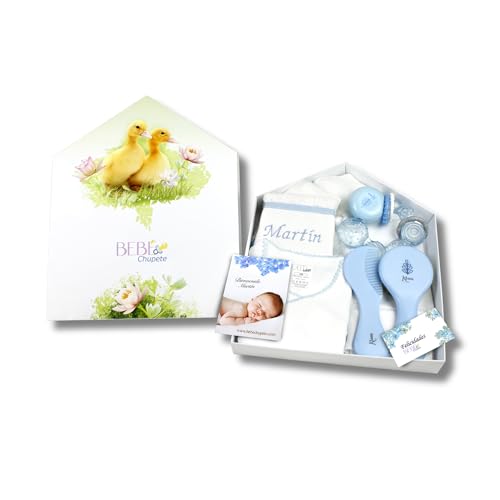 Regalos Para Bebes Recien Nacidos PERSONALIZADOS- Regalo Bebe Recien Nacido Niño- Regalo Bebe Recien Nacido Niña- Cosas Para Bebes Recien Nacidos- Cesta Bebe- Regalo Recien Nacido Niño (Azul)