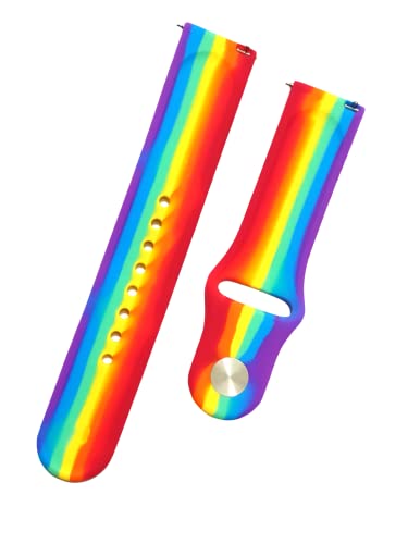 Image of YODI Soft Silicone Classic Strap Bands for Fire-Boltt Phoenix BSW049 Smart Watch Quick Release Pin for Men, Women and Kids Medium Size (RAINBOW)