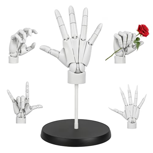 Posable Hand Mannequin for Drawing, Right Hand White