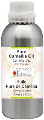 Greenwood Essential Pure Camellia Oil (Camellia kissi) | Cold Pressed | Natural | Undiluted | For Diluting Essential Oils | For Hair, Skin & Massage | Men & Women | 1250ml