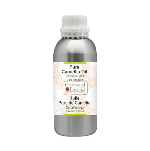 Image of Greenwood Essential Pure Camellia Oil (Camellia kissi) | Cold Pressed | Natural | Undiluted | For Diluting Essential Oils | For Hair, Skin & Massage | Men & Women | 1250ml