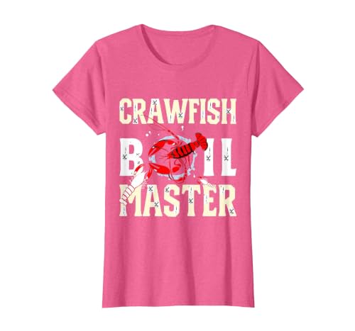 Crawfish Boil Master Cajun Seafood Festival Retro Cooking T-Shirt, Women, Pink Heather, Large