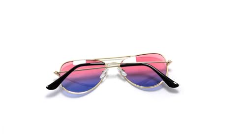 Óculos De Sol Infantil Menina Aviador Metal Y-6 (Rosa Degradê)