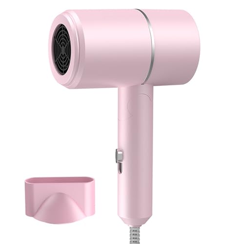 HIULLEN Travel Hair Dryer Hair Dryer Fast Drying Ionic Hairdryer with Hot and Cold Button Small Hair Blow Dryer with 1 Concentrator Fast Drying Blow Dryer for Women Men Home Travel Salon (Pink)
