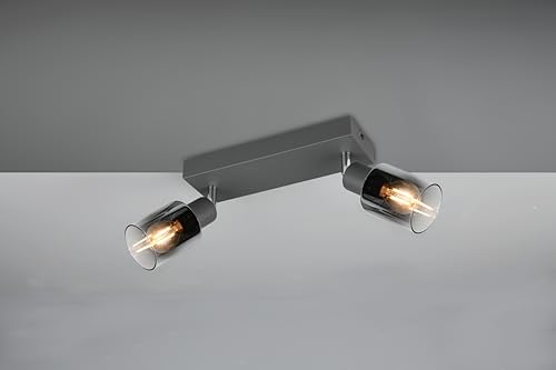 Reality Leuchten Spotbalken Cadiz R81782042, Metall Anthrazit, Glas Chrom bedampft, exkl. 2x E14