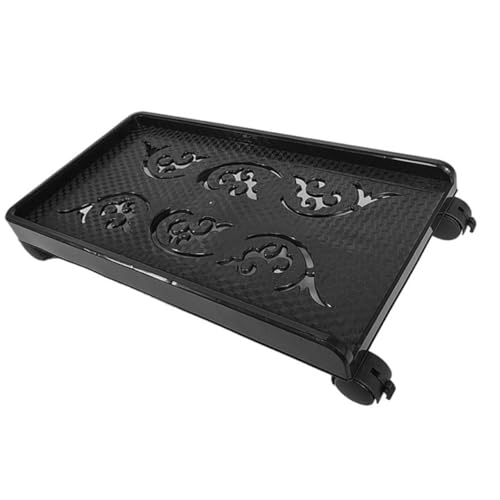 Gadpiparty Soporte Torre PC Móvil con Ruedas Giratorias y Freno Base Estable para Ordenador de Soporte con Bloqueo Seguro para Alfombras Mesa Diseño y Resistente de Negro