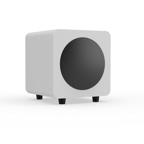 Kanto SUB6 Sealed Powered Subwoofer | 200W Peak Power | 6” Woofer | Quick & Accurate Bass | Ultra-Compact Design | Matte White