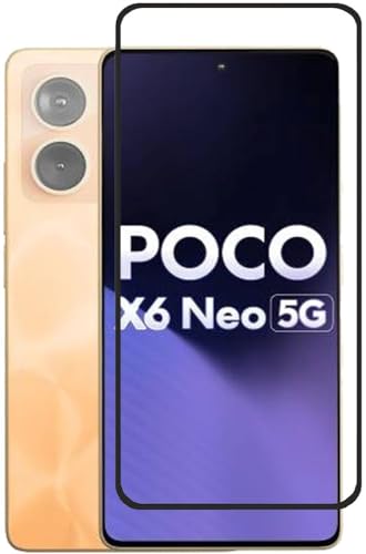 Image of DD SON Tempered Glass Screen Protector Compatible For Poco X6 Neo 5G Smartphone(11D) With Edge To Edge Coverage And Easy Installation Kit,Black