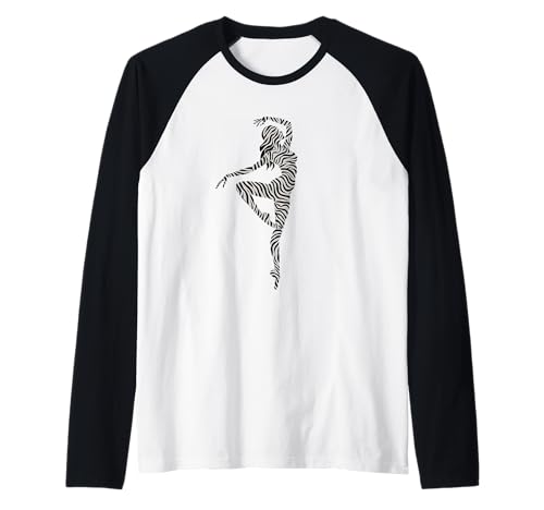 Ballet Dancer Zebra Ballerina Dance Women Girls Animal print Raglan Baseball Tee