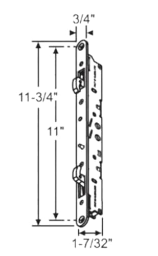 Multi-Point Mortise Lock with Face Plate 11-3/4" for Sliding Patio Glass Door | Mortise Lock for Patio Sliding Door | Lock Replacement for Sliding Door | Double Glass Door Lock - Thumbnail 5